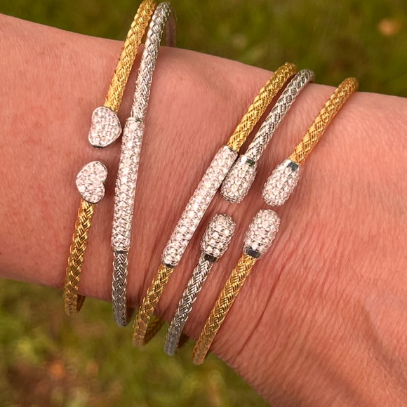 Gold and Silver CZ Rope Bracelet